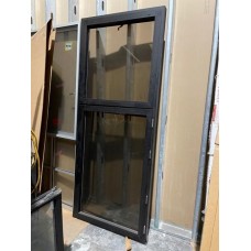 #41 - Aluminum Casement Window Over An Awning Window - Clear Anodized - 37" x 90"